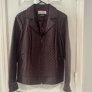100% Leather Bradley Bayou Moto
Burgundy Quilt Design Jacket Size Large